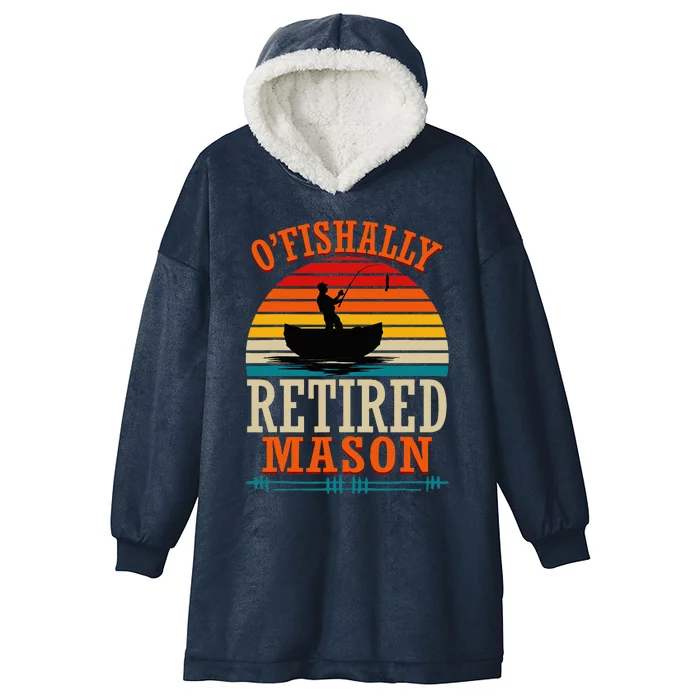 Fishing OFishally Retired Mason Hooded Wearable Blanket