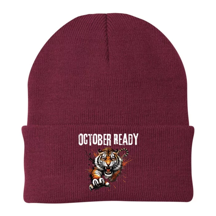 Funny October Ready For Ready Tiger Knit Cap Winter Beanie