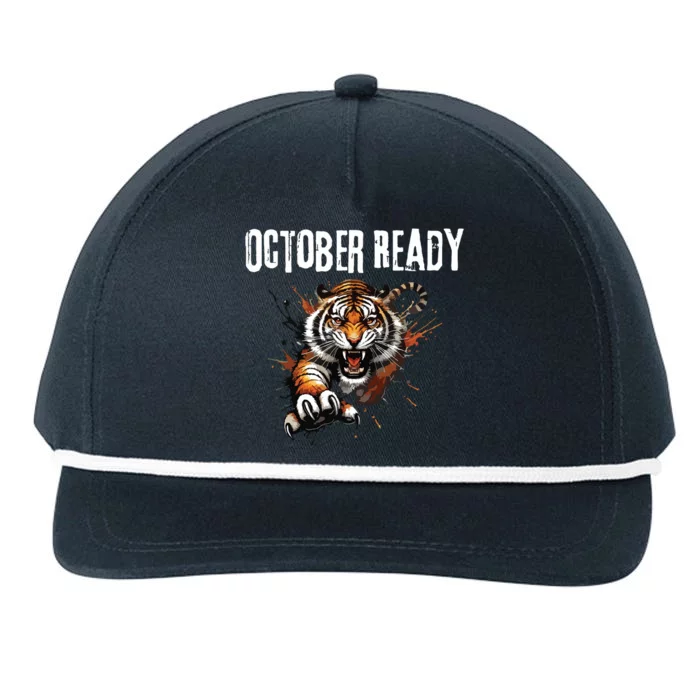 Funny October Ready For Ready Tiger Snapback Five-Panel Rope Hat