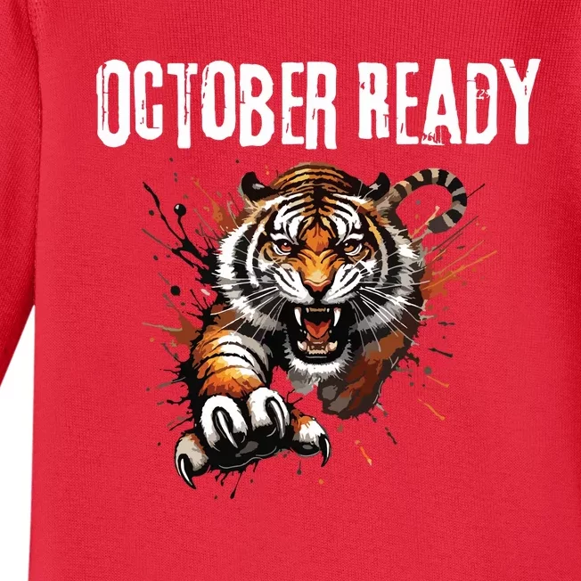 Funny October Ready For Ready Tiger Baby Long Sleeve Bodysuit