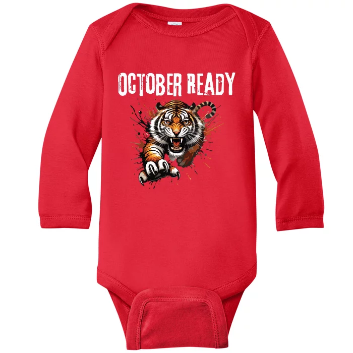 Funny October Ready For Ready Tiger Baby Long Sleeve Bodysuit