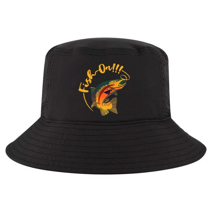 Fish On!!! Rainbow Trout Fishing Cool Comfort Performance Bucket Hat