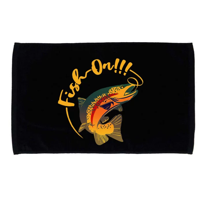 Fish On!!! Rainbow Trout Fishing Microfiber Hand Towel