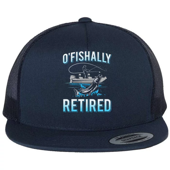 Funny Ofishally Retired For Retired Fishing Flat Bill Trucker Hat