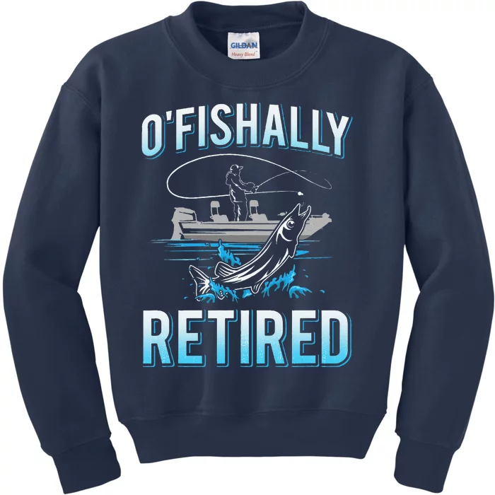 Funny Ofishally Retired For Retired Fishing Kids Sweatshirt