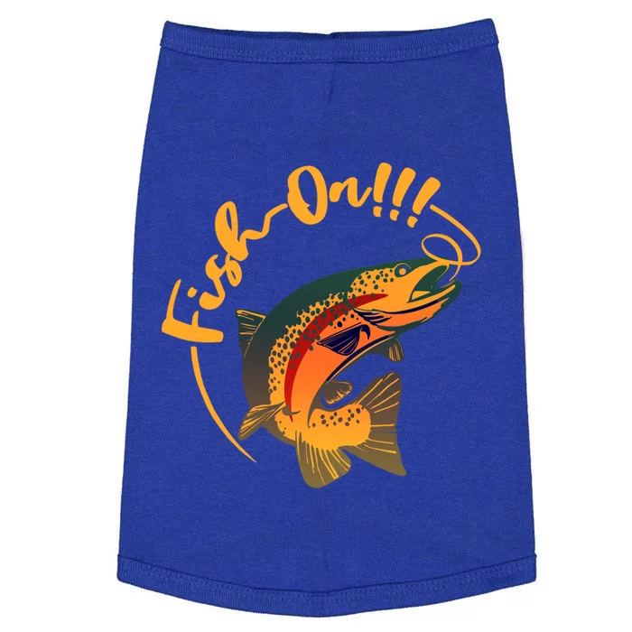 Fish On!!! Rainbow Trout Fishing Funny Gift Doggie Tank