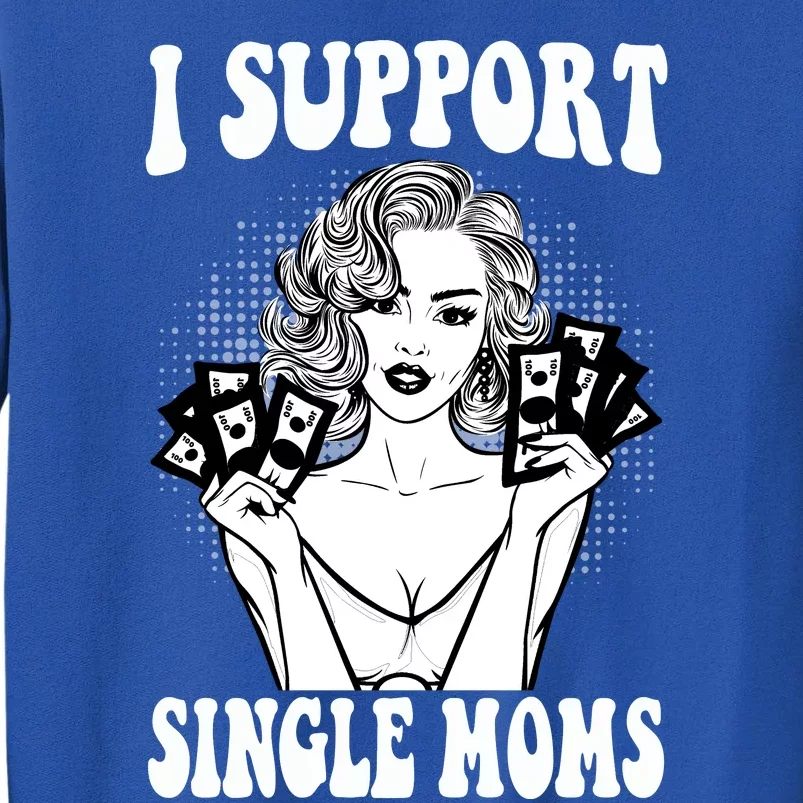 Funny Offensive Rude Strip Club Party Gift I Support Single Moms Gift Sweatshirt