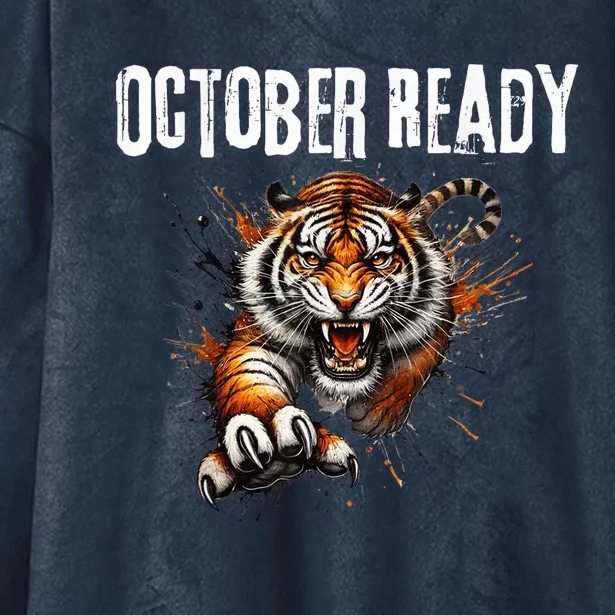 Funny October Ready For Ready Tiger Letter D Tiger October Hooded Wearable Blanket