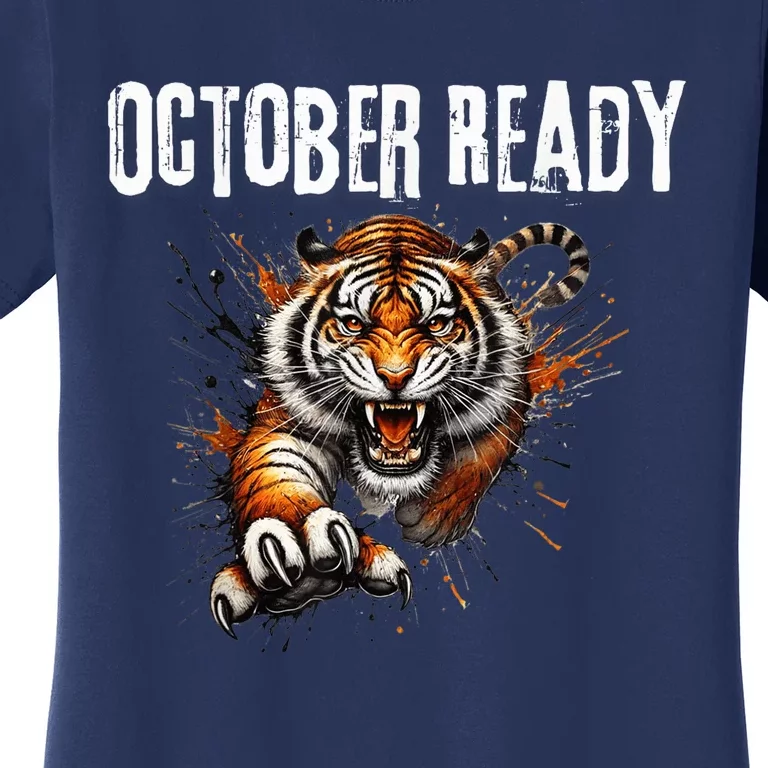 Funny October Ready For Ready Tiger Letter D Tiger October Women's T-Shirt