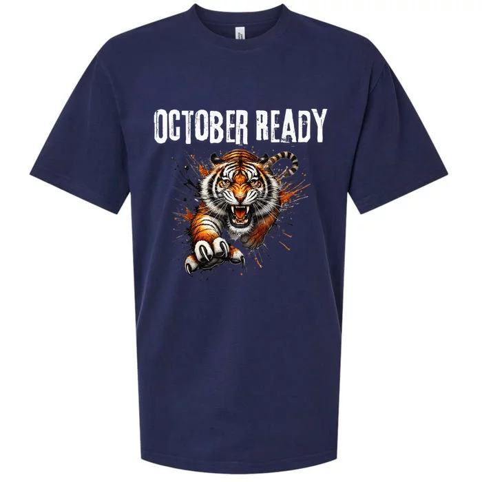 Funny October Ready For Ready Tiger Letter D Tiger October Sueded Cloud Jersey T-Shirt