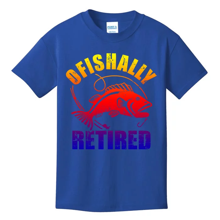 Fishing Ofishally Retired Gift Kids T-Shirt