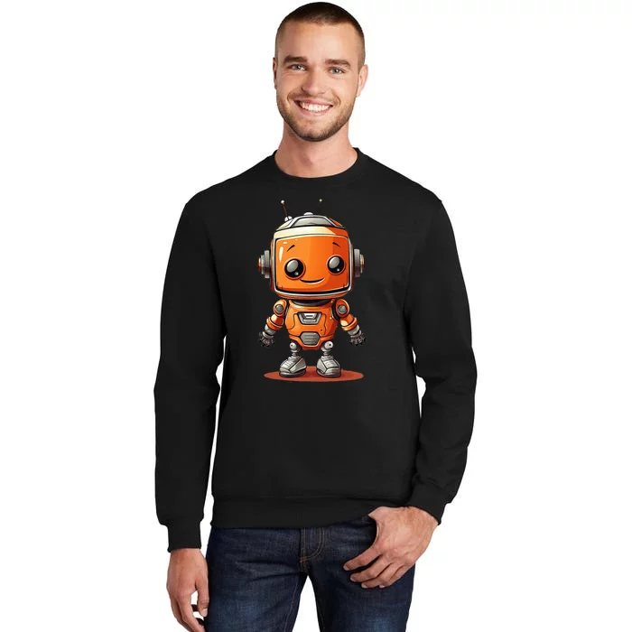 Funny Orange Robot Boy Costume Sweatshirt