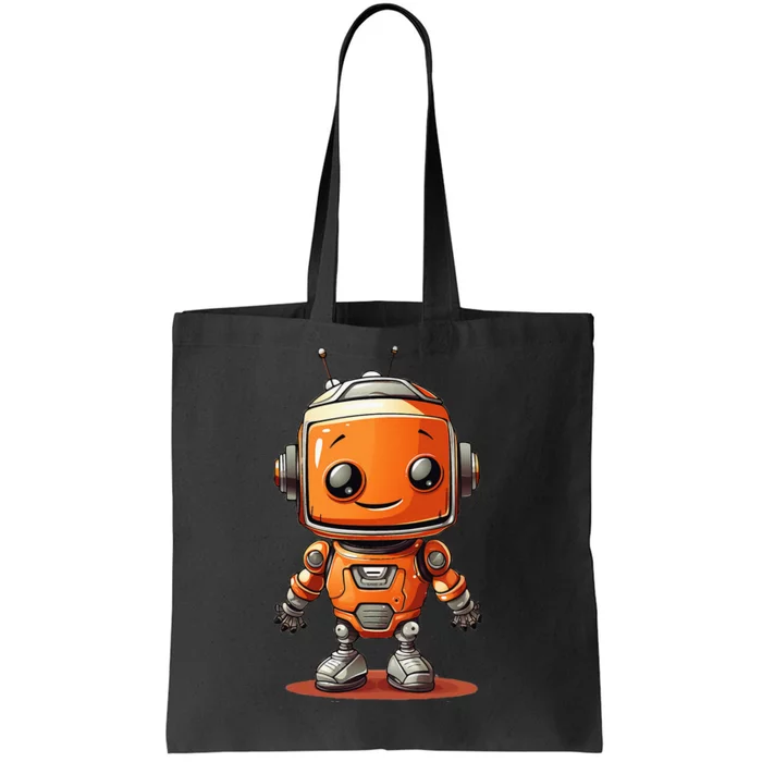 Funny Orange Robot Boy Costume Tote Bag