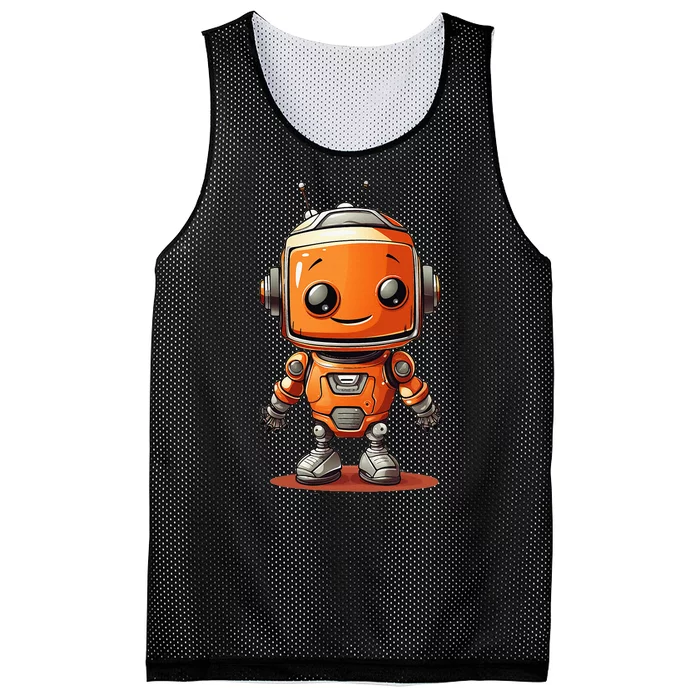 Funny Orange Robot Boy Costume Mesh Reversible Basketball Jersey Tank