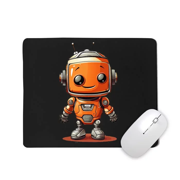 Funny Orange Robot Boy Costume Mousepad