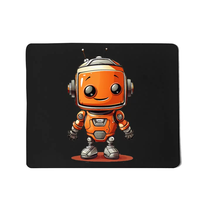 Funny Orange Robot Boy Costume Mousepad