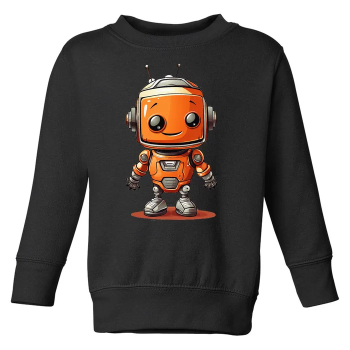 Funny Orange Robot Boy Costume Toddler Sweatshirt