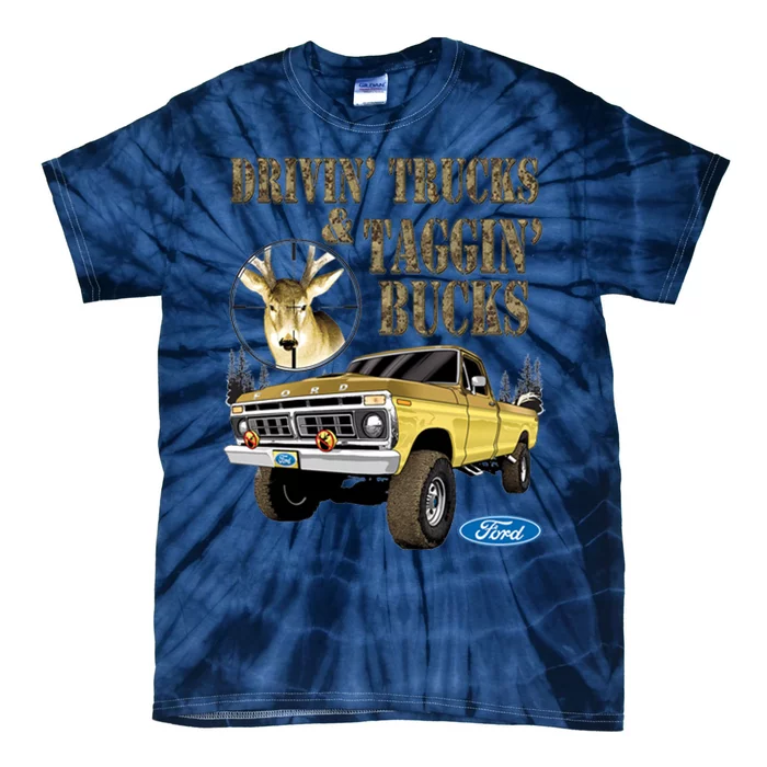 Ford Drivin Trucks & Taggin Bucks Tie-Dye T-Shirt