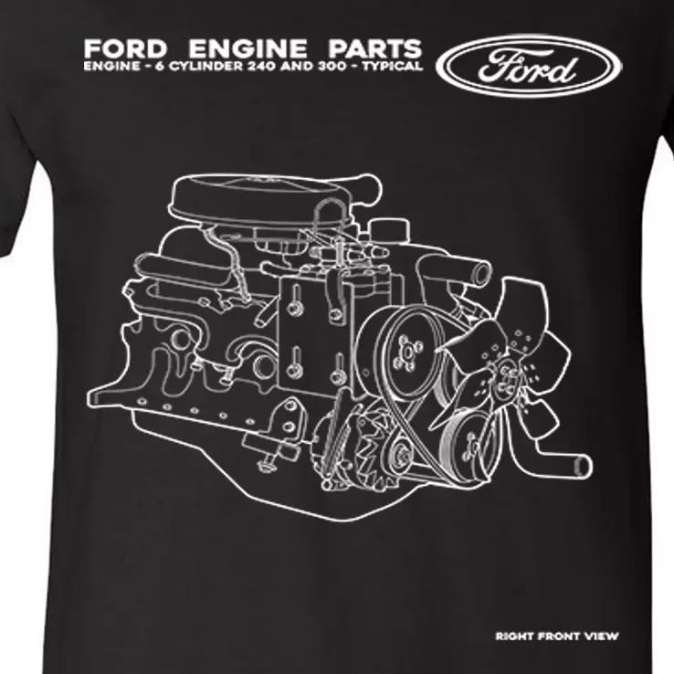 Ford Engine Parts V-Neck T-Shirt