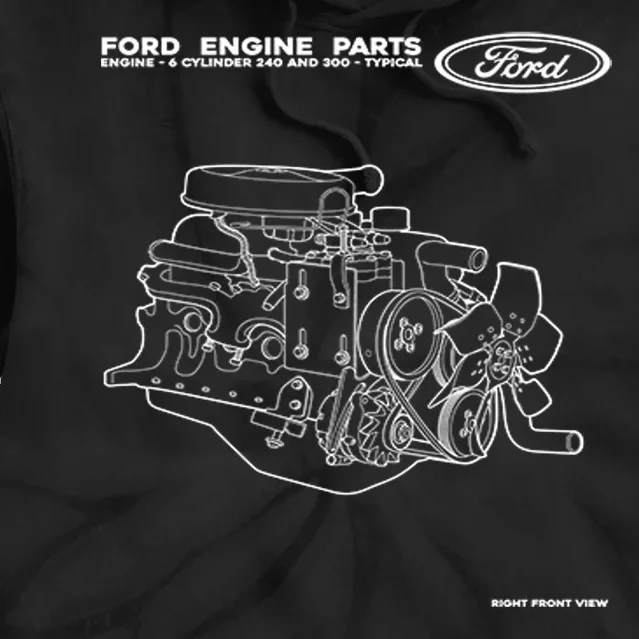 Ford Engine Parts Tie Dye Hoodie