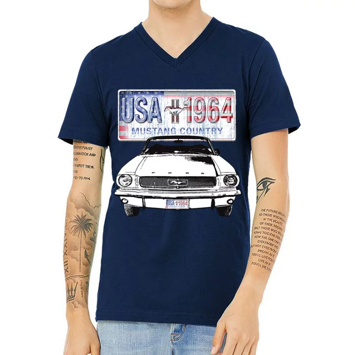 Ford Mustang Country V-Neck T-Shirt