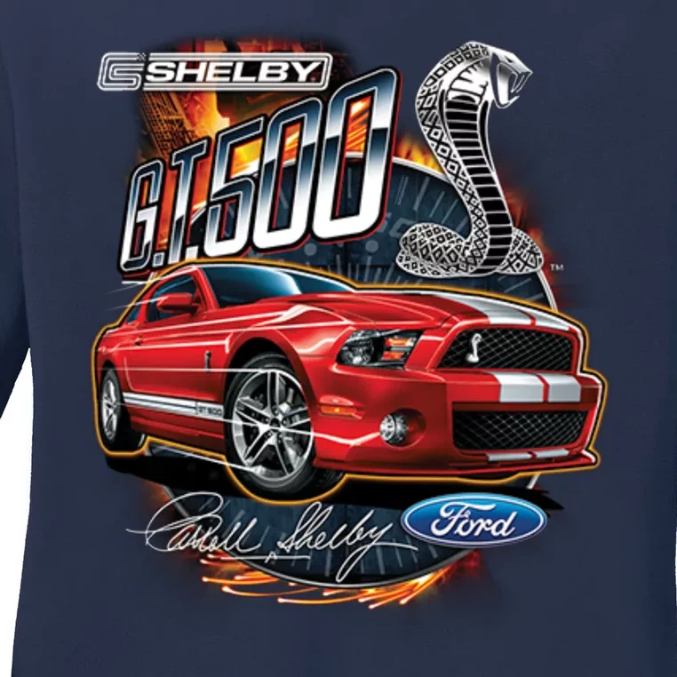 Ford Mustang Shelby Cobra GT500 Ladies Long Sleeve Shirt