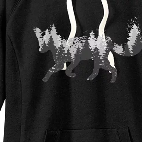 Forest Fox Animal Women's Fleece Hoodie