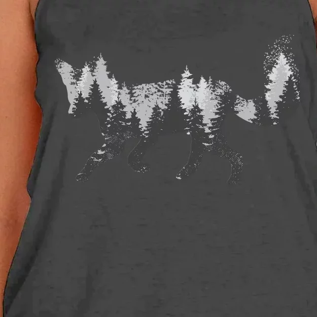 Forest Fox Animal Women's Knotted Racerback Tank