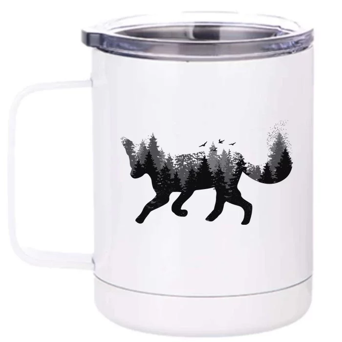 Forest Fox Animal Front & Back 12oz Stainless Steel Tumbler Cup