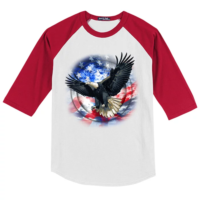 Forever Free United States Eagle Kids Colorblock Raglan Jersey