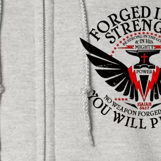 Forged In His Strength Full Zip Hoodie