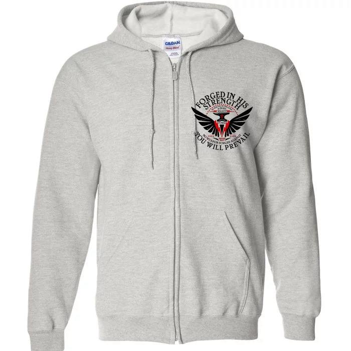 Forged In His Strength Full Zip Hoodie