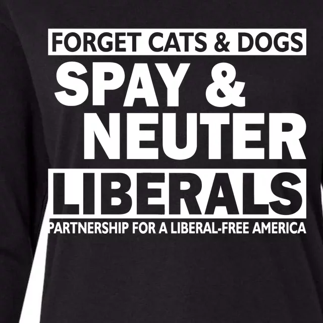 Forget Cats & Dogs Spay Nueter Liberals Womens Cotton Relaxed Long Sleeve T-Shirt