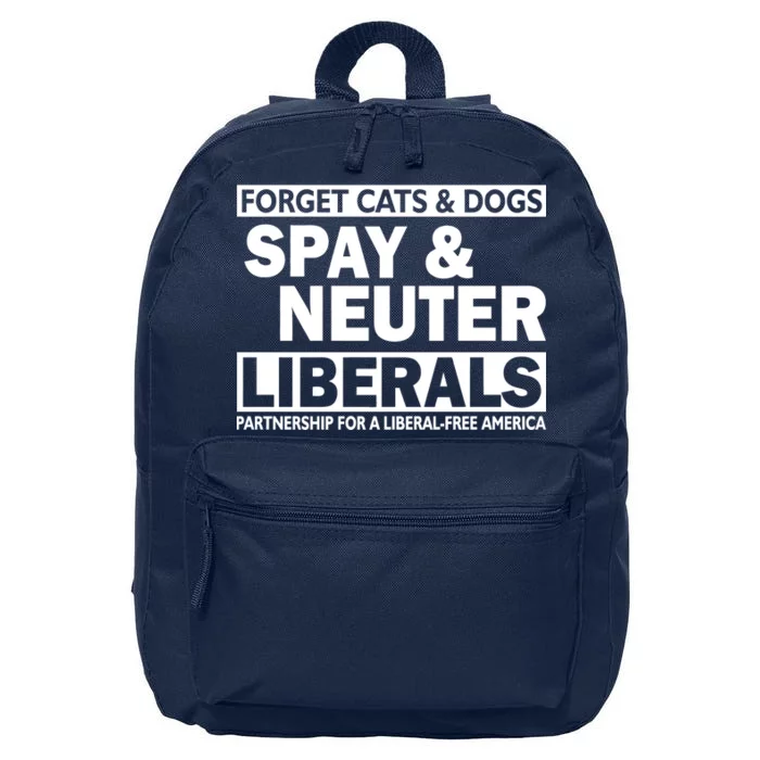 Forget Cats & Dogs Spay Nueter Liberals 16 in Basic Backpack