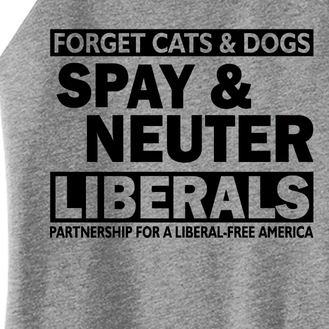 Forget Cats & Dogs Spay Nueter Liberals Women’s Perfect Tri Rocker Tank