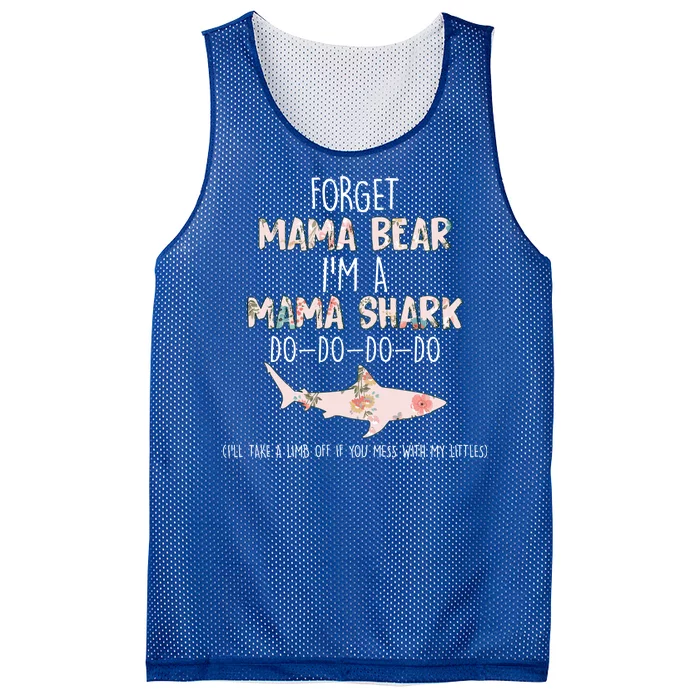 Forget Mama Bear I'm Mama Shark Doo Mesh Reversible Basketball Jersey Tank