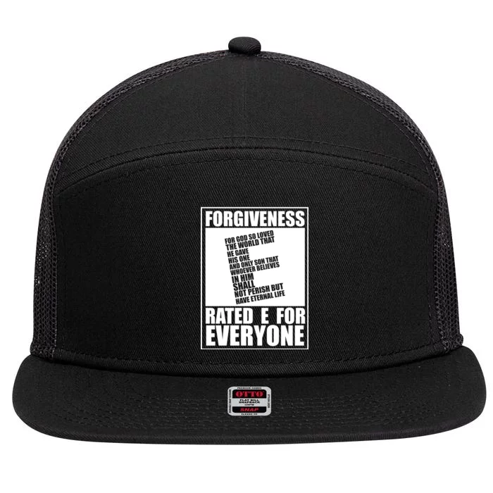 Forgiveness Rated E for Everyone 7 Panel Mesh Trucker Snapback Hat