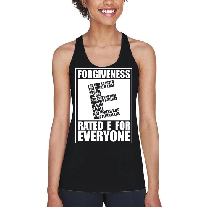 Forgiveness Rated E for Everyone Women's Racerback Tank