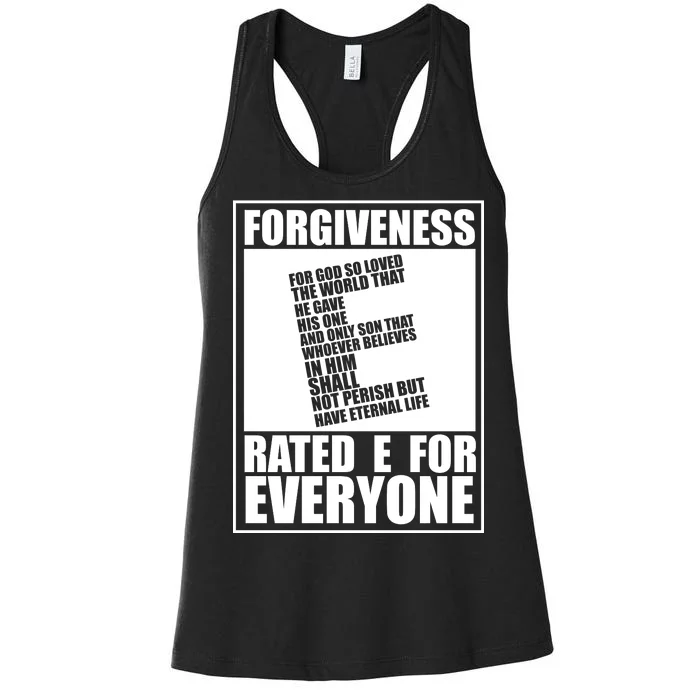 Forgiveness Rated E for Everyone Women's Racerback Tank