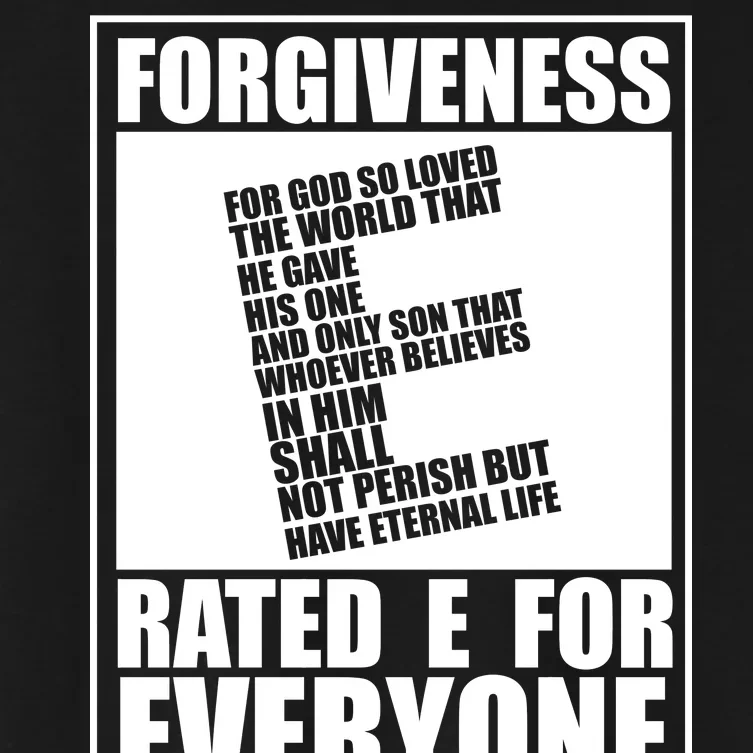 Forgiveness Rated E for Everyone Women's Crop Top Tee