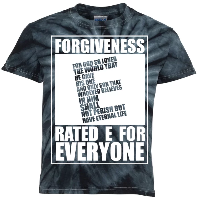 Forgiveness Rated E for Everyone Kids Tie-Dye T-Shirt