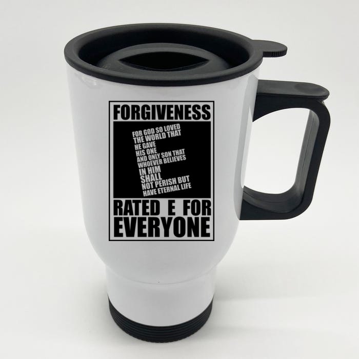 Forgiveness Rated E for Everyone Front & Back Stainless Steel Travel Mug