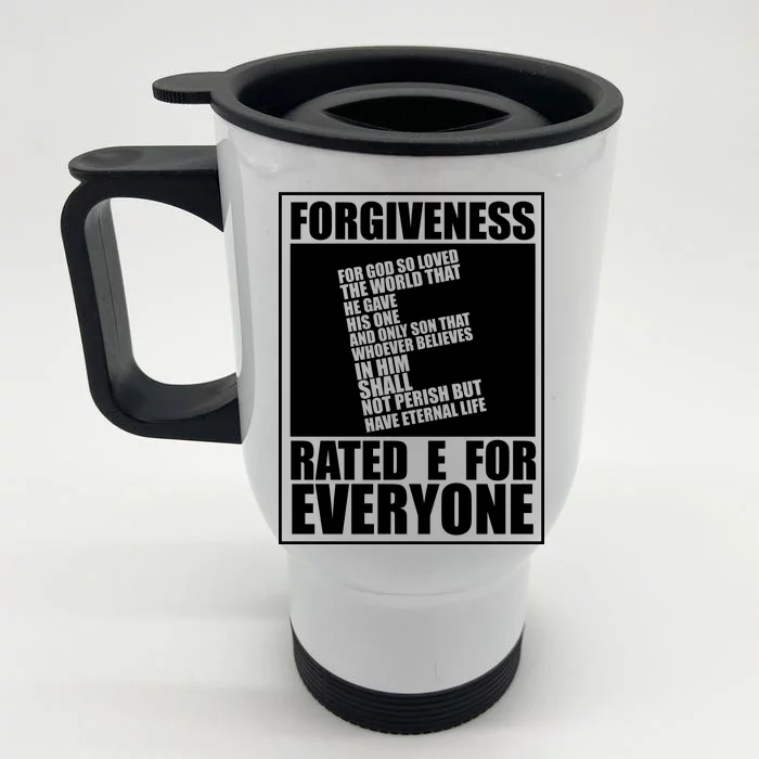 Forgiveness Rated E for Everyone Front & Back Stainless Steel Travel Mug