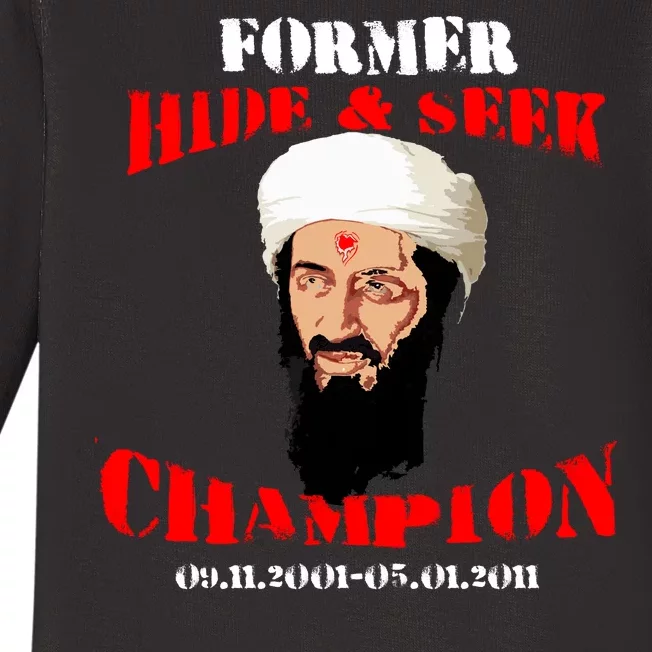 Former Hide and Seek Champion Osama Bin Laden Baby Long Sleeve Bodysuit