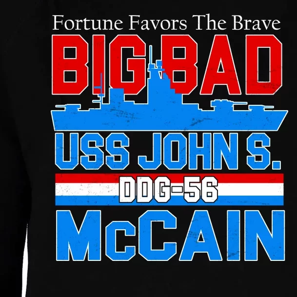 Fortune Favors The Brave DDG-56 USS John S. McCain Womens Funnel Neck Pullover Hood