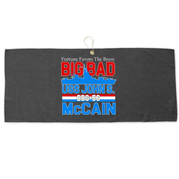 Fortune Favors The Brave DDG-56 USS John S. McCain Large Microfiber Waffle Golf Towel