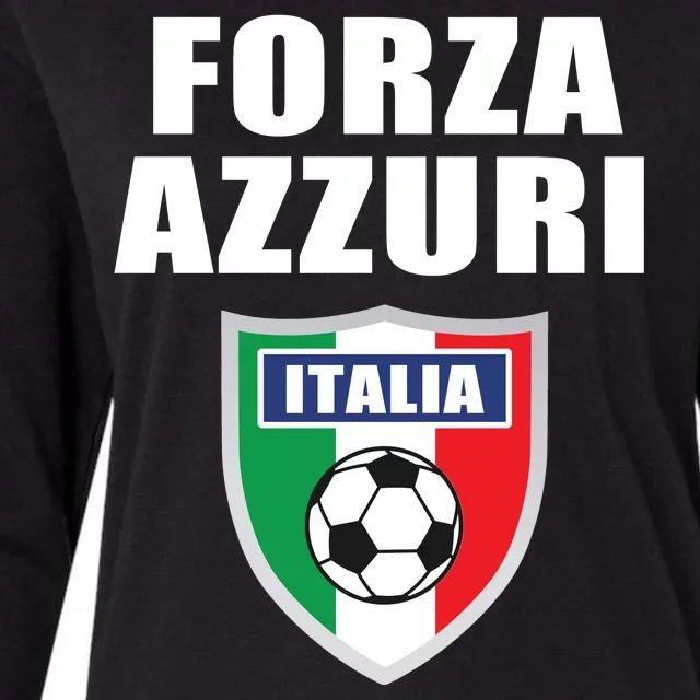 Forza Azzuri Italia Soccer Womens Cotton Relaxed Long Sleeve T-Shirt