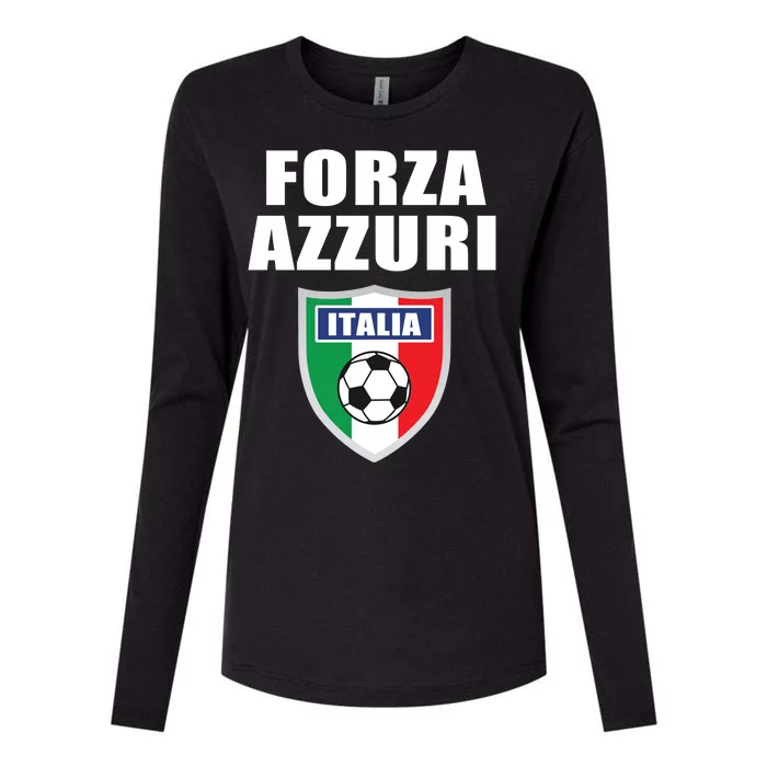 Forza Azzuri Italia Soccer Womens Cotton Relaxed Long Sleeve T-Shirt