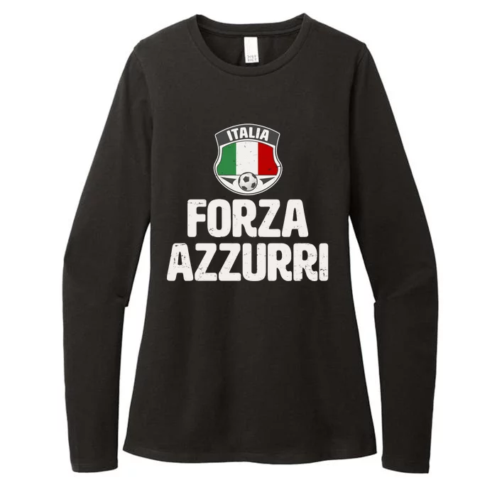 Forza Azzurri Italia Italy Football Soccer Womens CVC Long Sleeve Shirt