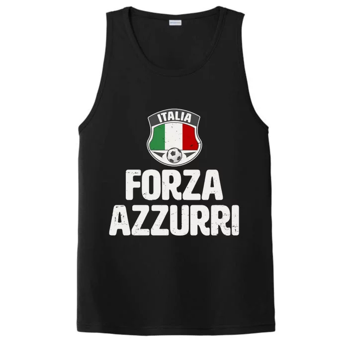 Forza Azzurri Italia Italy Football Soccer Performance Tank